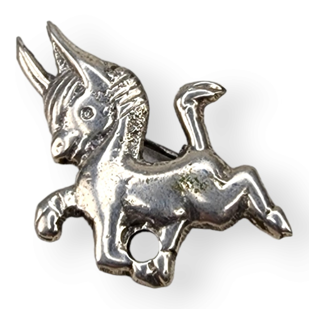 Vintage Mexico Donkey Brooch Sterling Silver 925 Kicking Burro Animal Pin